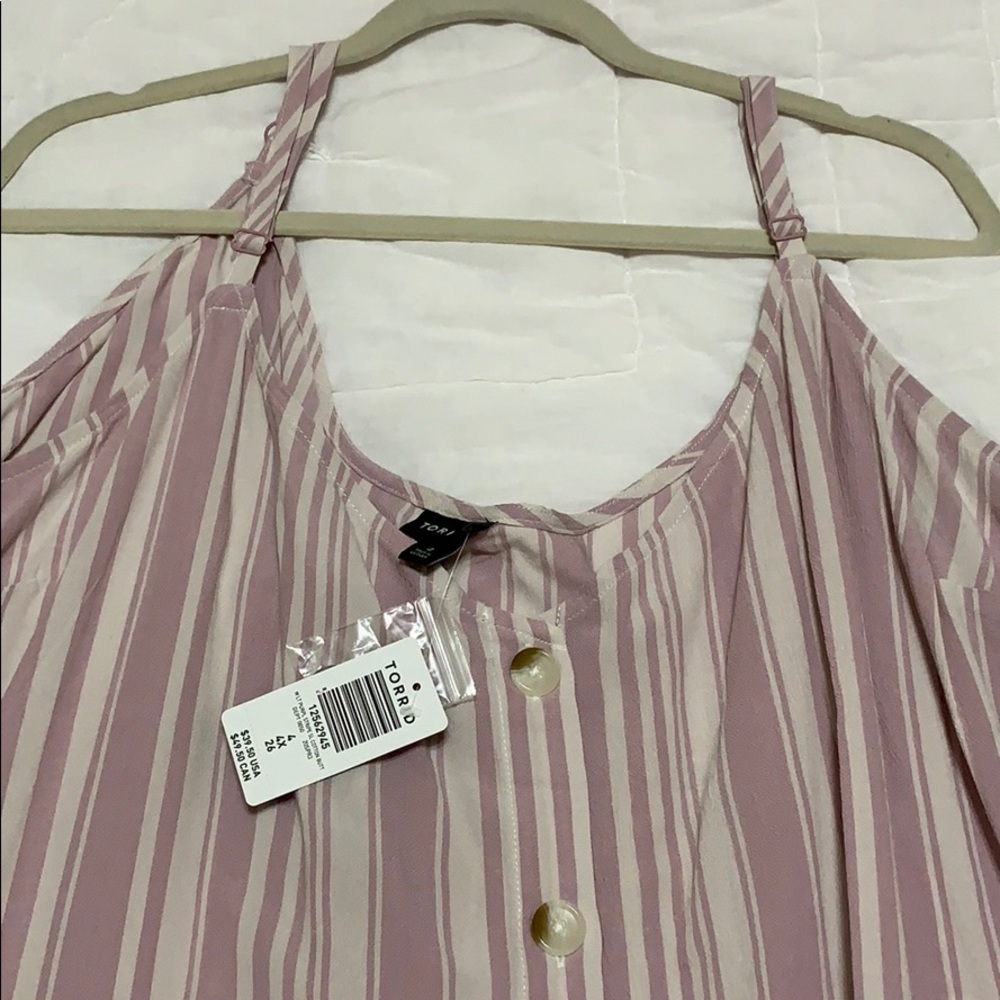 Torrid Purple Striped Tank Top